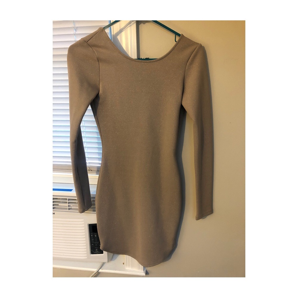 Long Sleeve Nude Dress